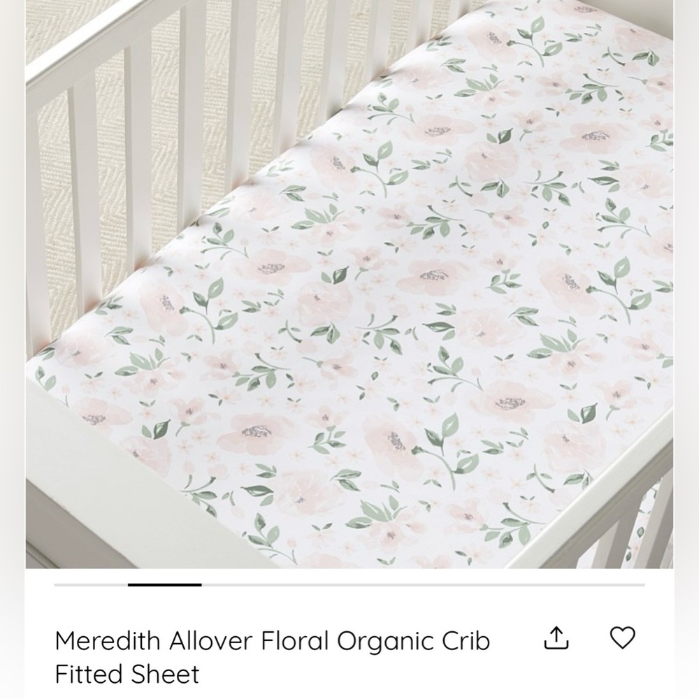 Pottery Barn Kids Meredith Floral Organic Crib Sheet